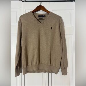 Men’s Polo Ralph Lauren Pima Cotton Pullover Sweater Size XL Tan/brown